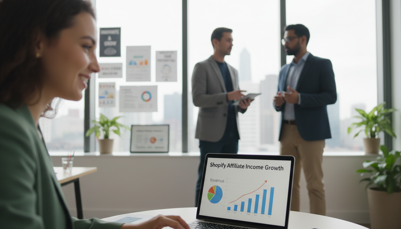 A professional observing Shopify Affiliate Tncome Growth