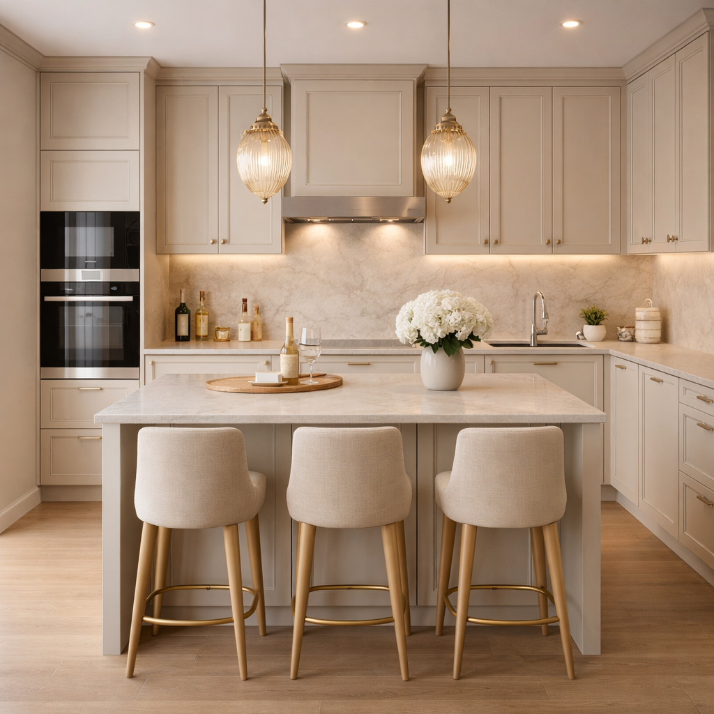 Эффектная кухня с акцентом на визуальную подачу