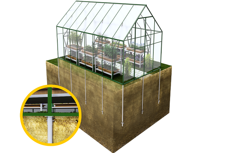 Свайный фундамент под теплицу