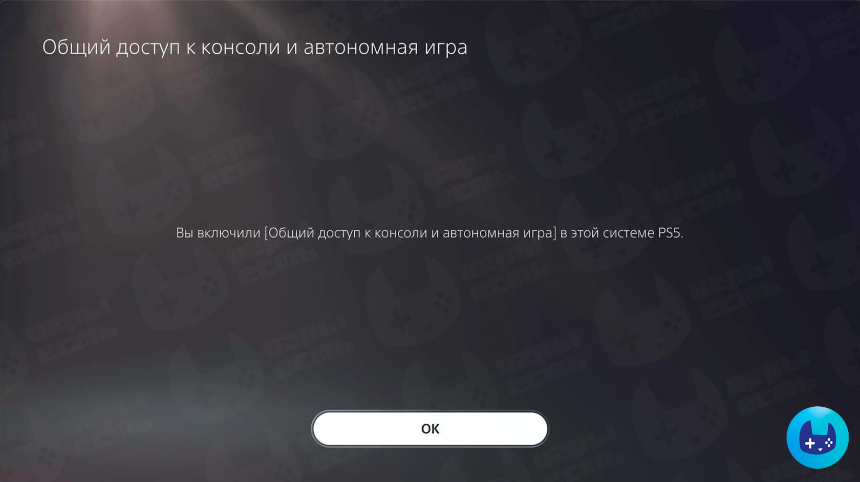 Шаг настройки PS5