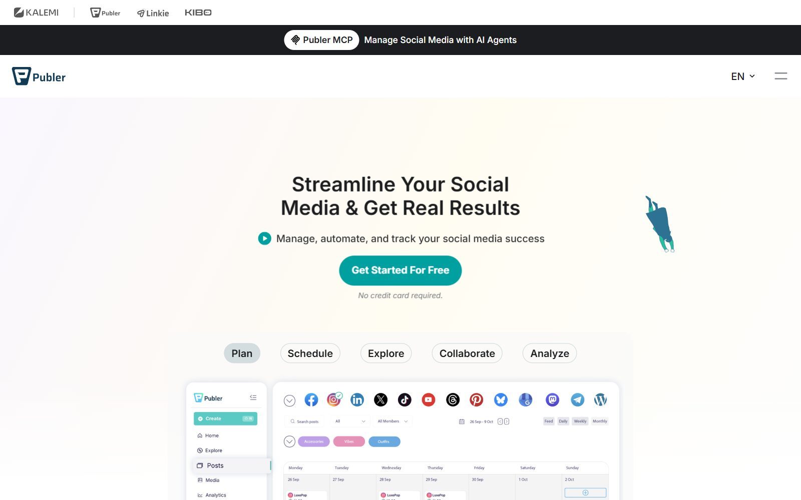 Publer homepage screenshot (October 2026)