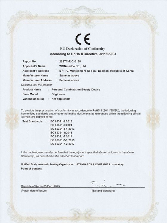 RoHS Declaration Oligihome