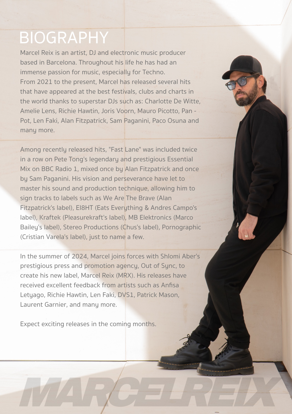 Marcel Reix EPK Press kit 2025 Bio