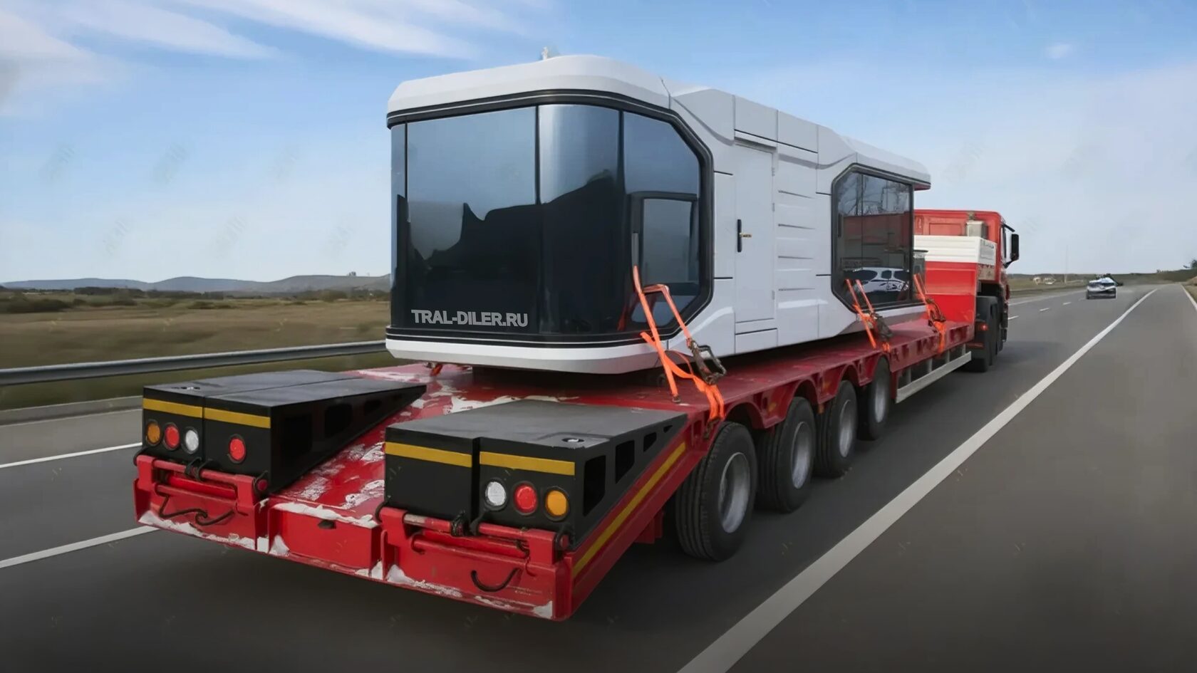 Низкорамный трал AMUR LYR9708TDP с модульным домом Vessel на платформе