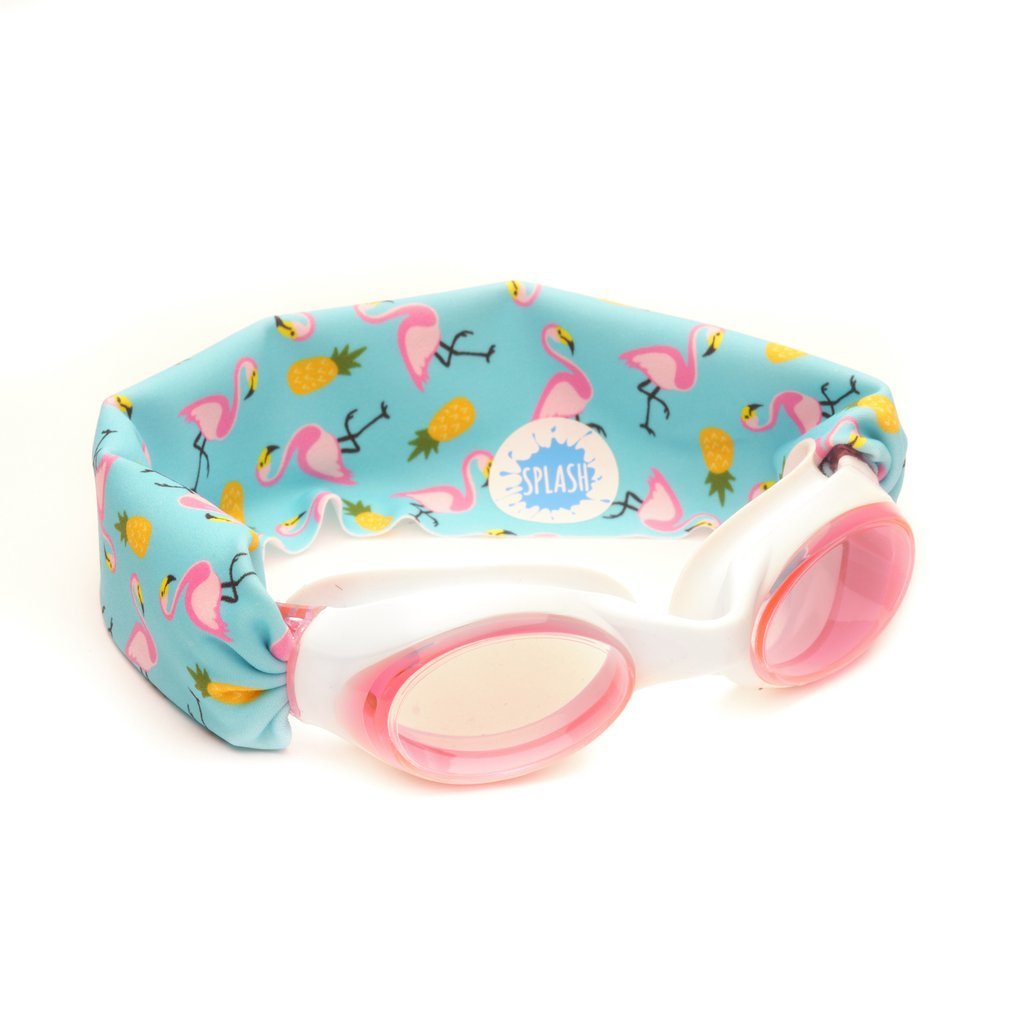 Splash swim goggles - очки для плавания с тканевой резинкой, которая не дерёт волосы (в бассейне ребёнок в шапочке, а в отпуске без)