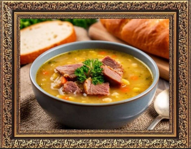 гороховый суп с копчеными ребрышками