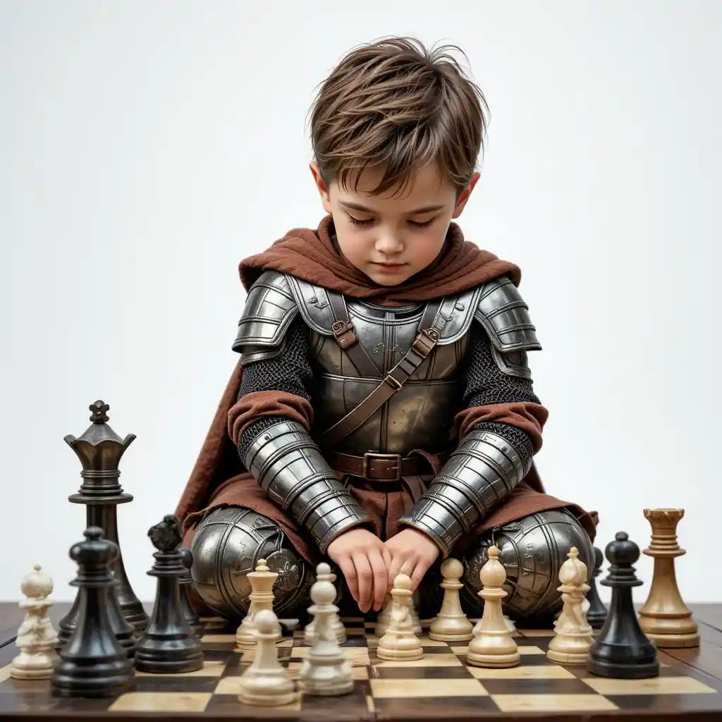 Мальчик играет в шахматы