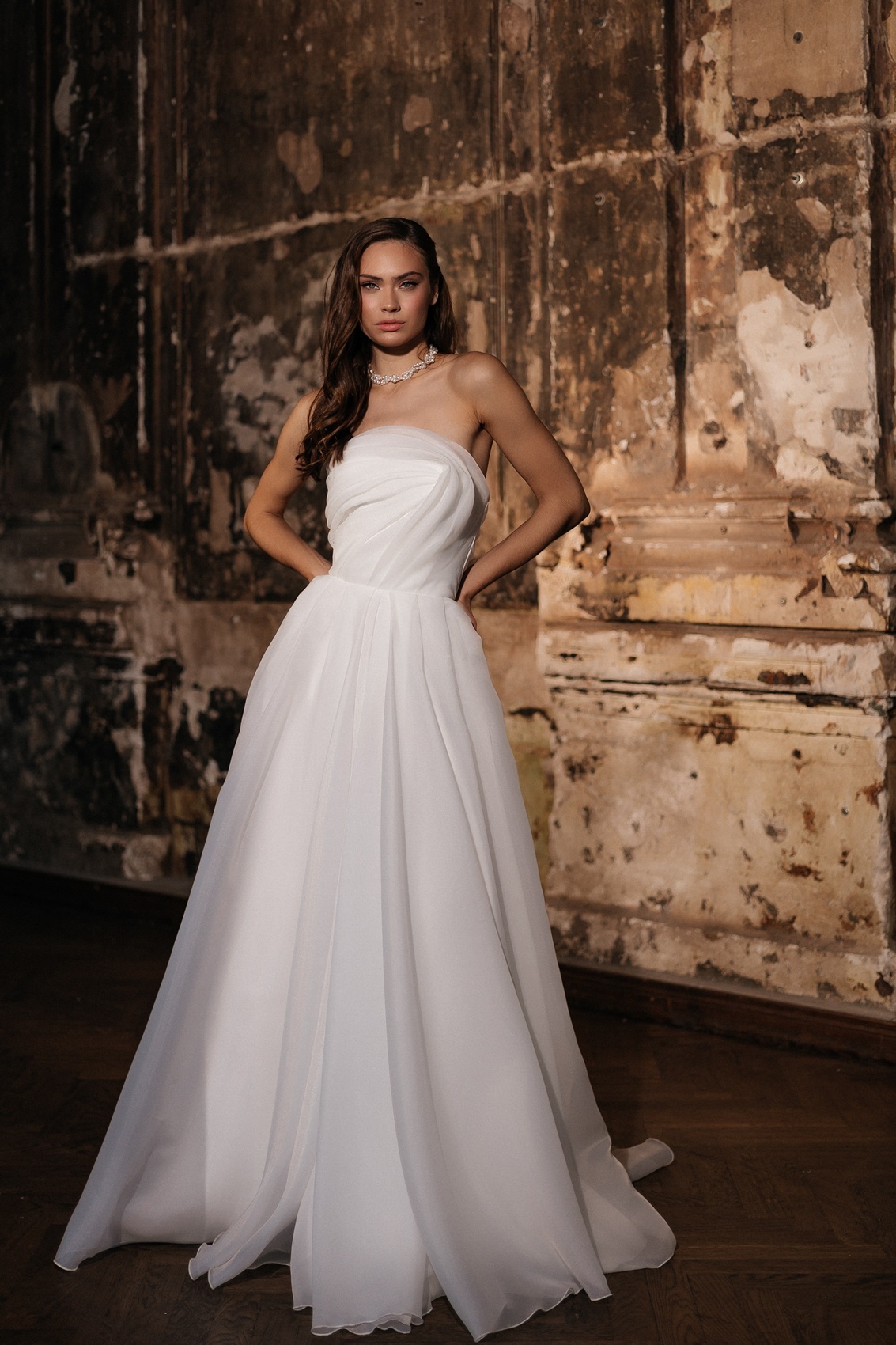 платье свадебное легкое со сборками