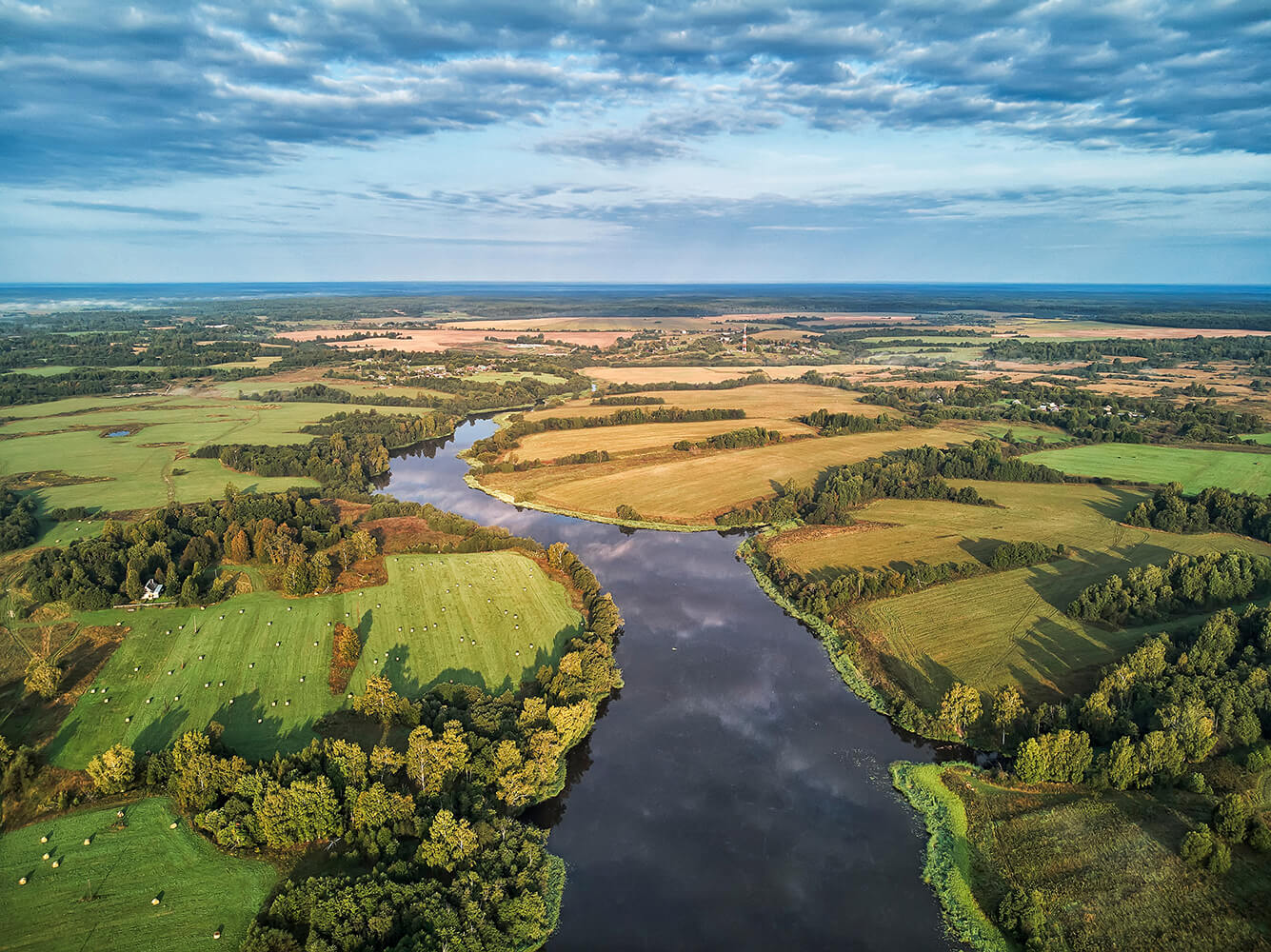 Волга река с дрона