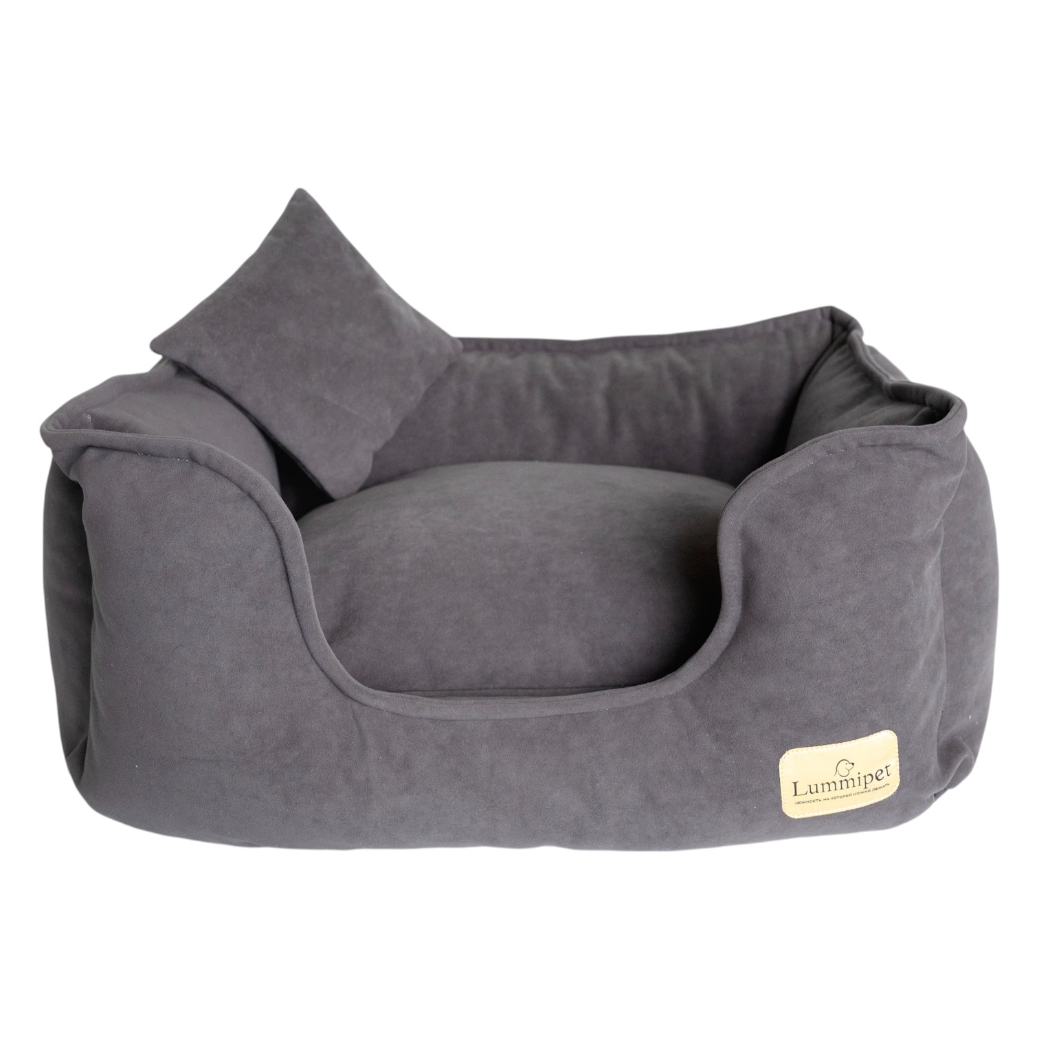 лежанка микровелюр серая