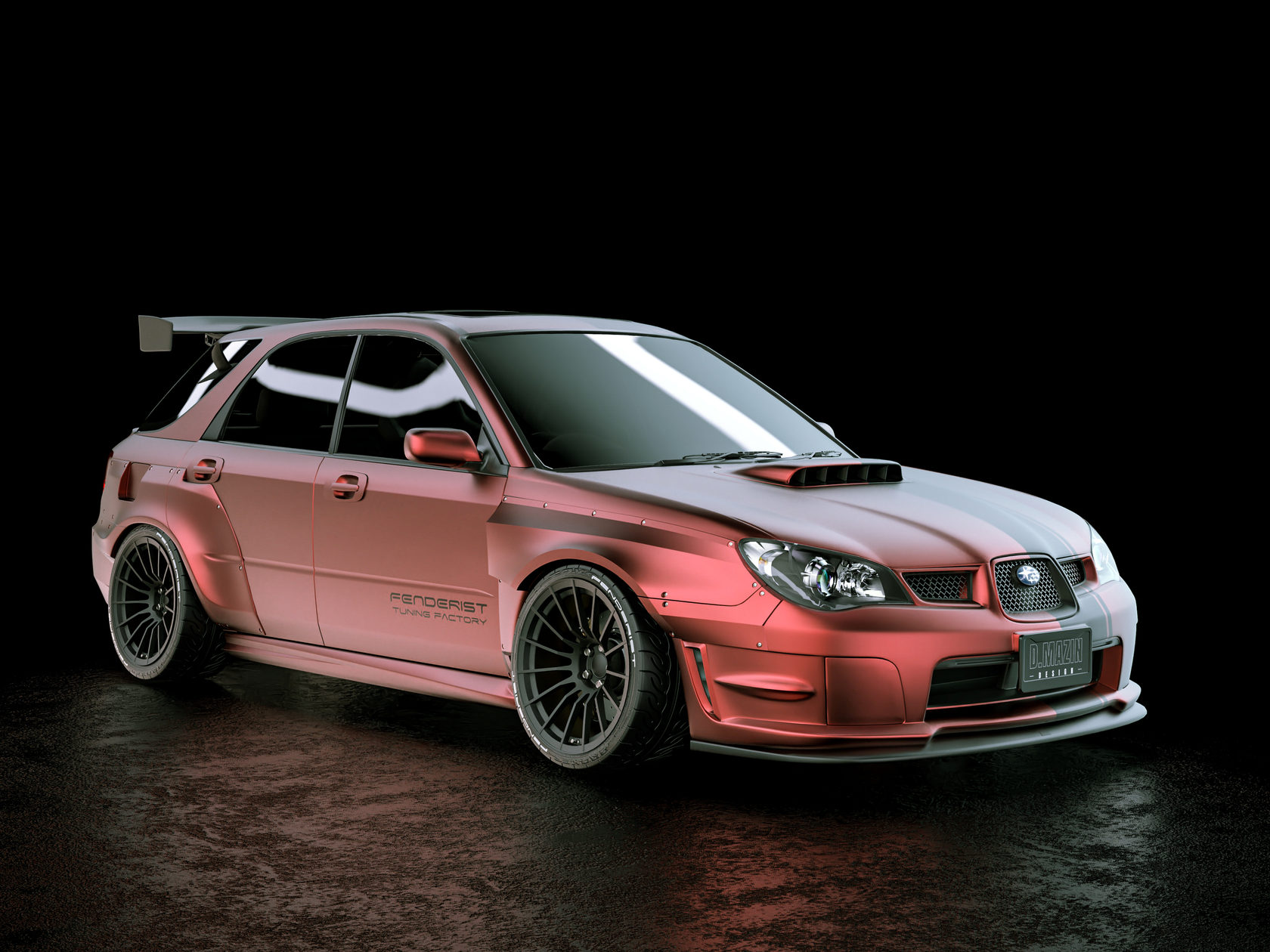 FENDERIST SPEC S Fender Flares Set WIDE BODY KIT SUBARU IMPREZA WAGON ...