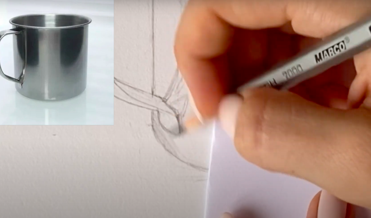 Step by step: how to draw a cup with a pencil for beginners?