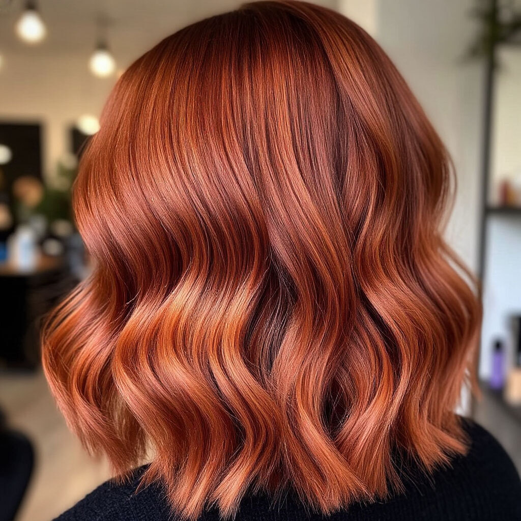 Окрашенные волосы в цвет каштан