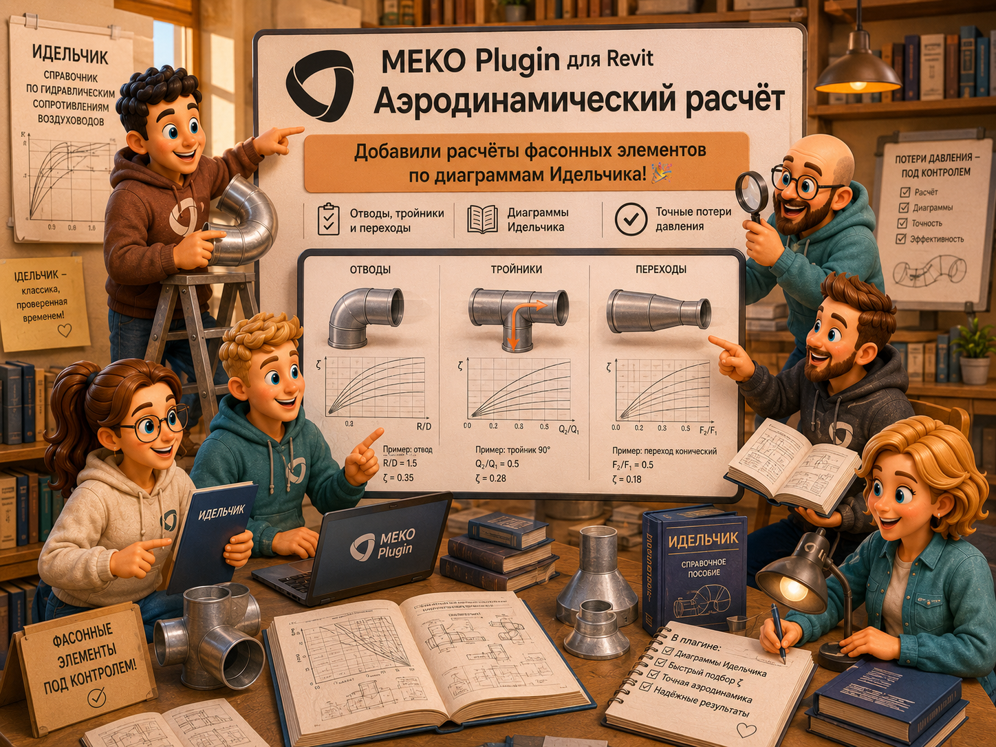 ревит плагин идельчик меко revit аэродинамика расчет балансировка угол поворота заслонки