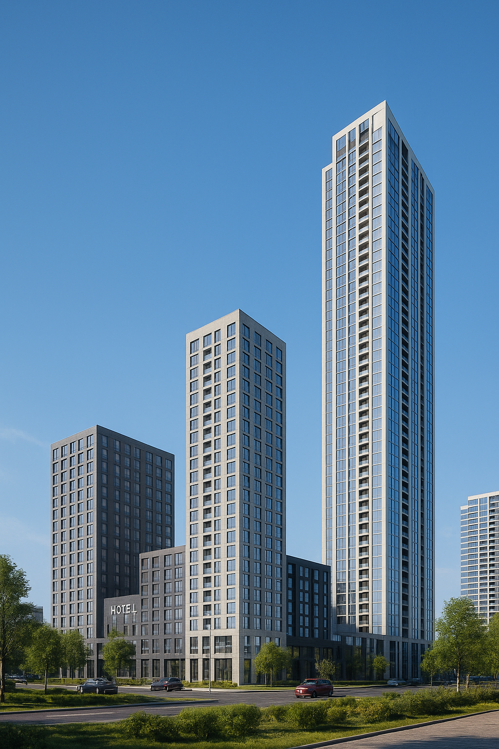 Жилой комплекс Дом-Строй на улице Кирова 44 в Новосибирске — визуализация проекта