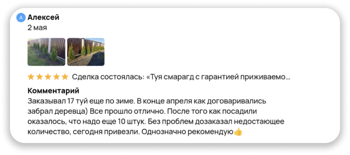 Отзыв клиента