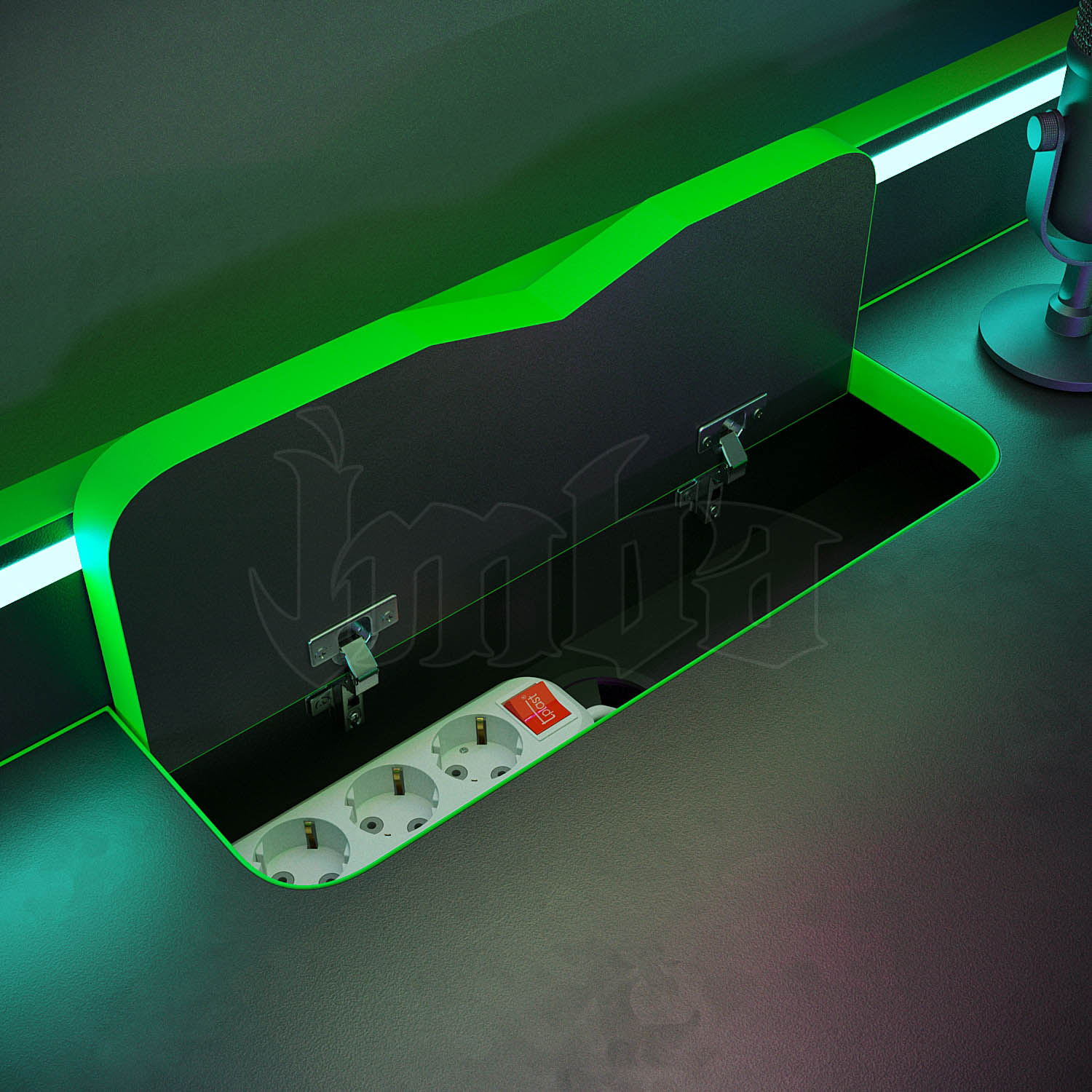 Потайной лючок для удлинителя