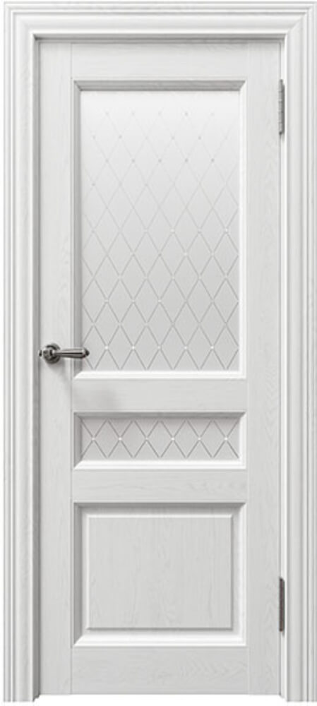 Дверь межкомнатная Sorrento (Соренто) 80014 Остекленная цвет Серена Белый