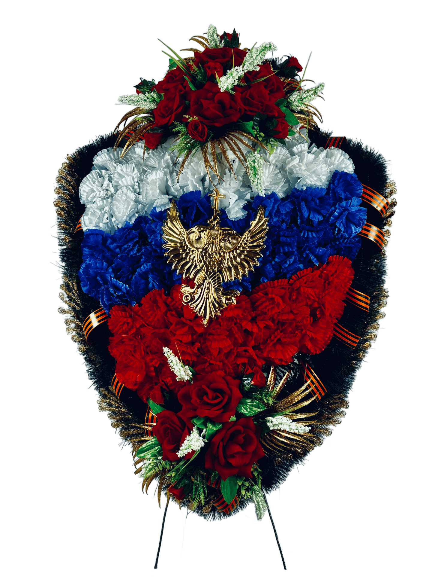 Траурный венок с триколором для военнослужащих