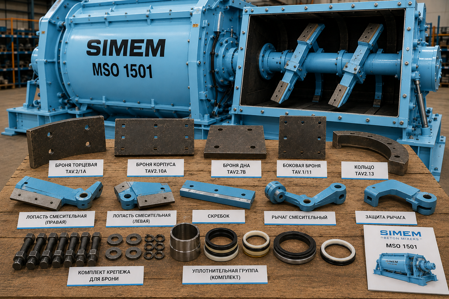 Запчасти SIMEM MSO: броня TAV, лопасти и уплотнения