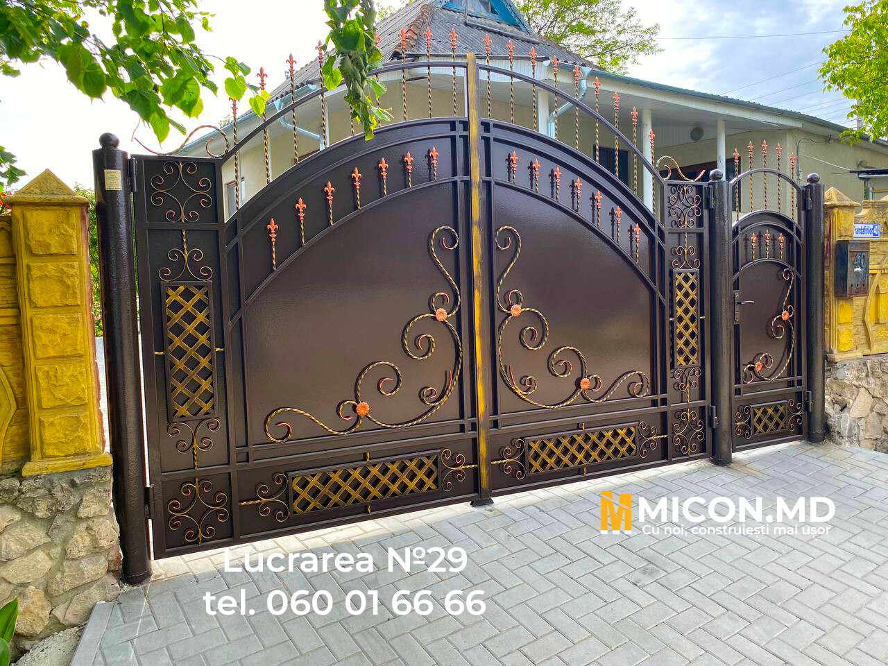 Porți și portițe din fier forjat la comandă în Moldova. Livrare, montare.