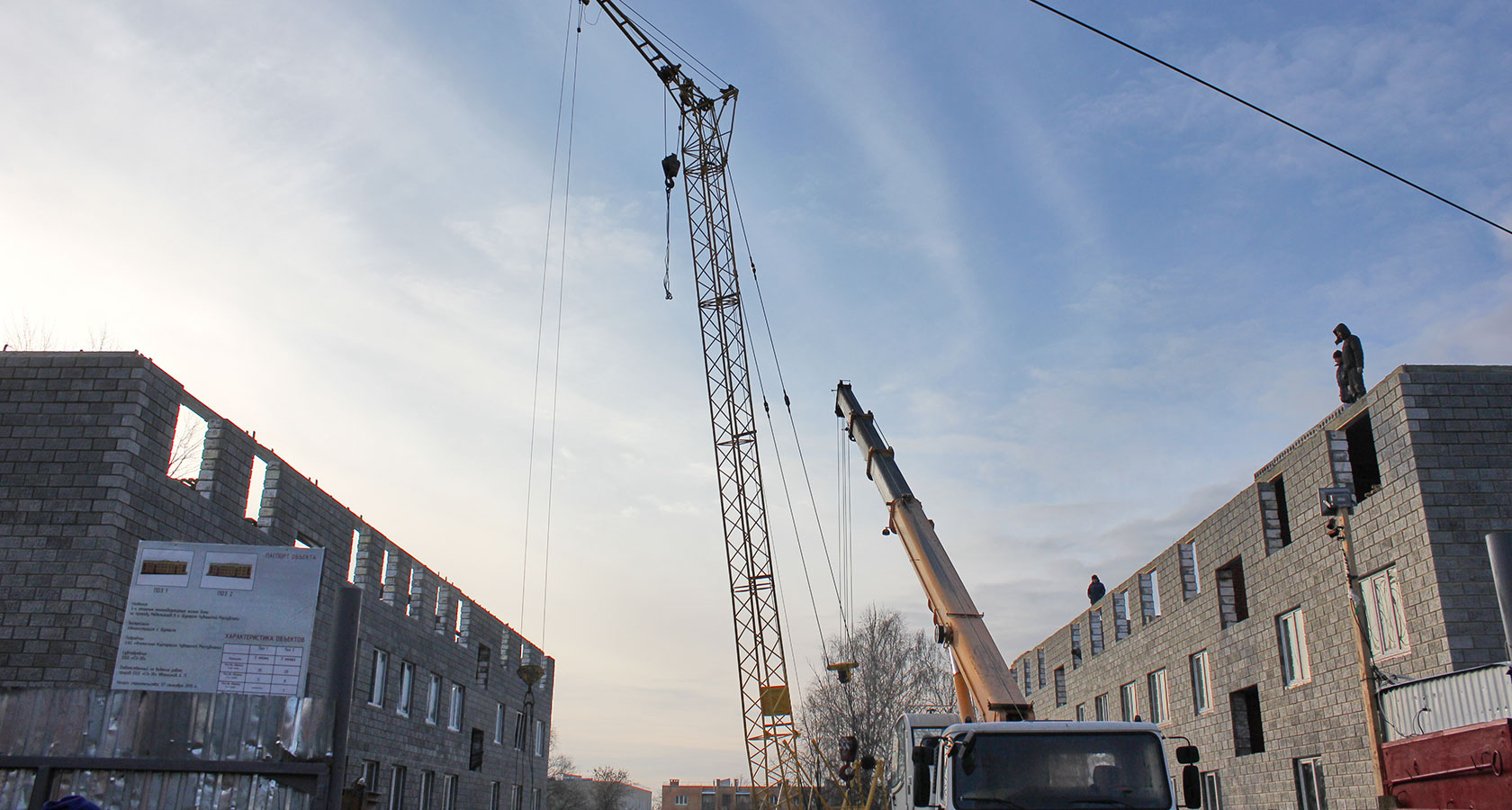 Строительство многоквартирного дома из теплоблоков в Шумерле