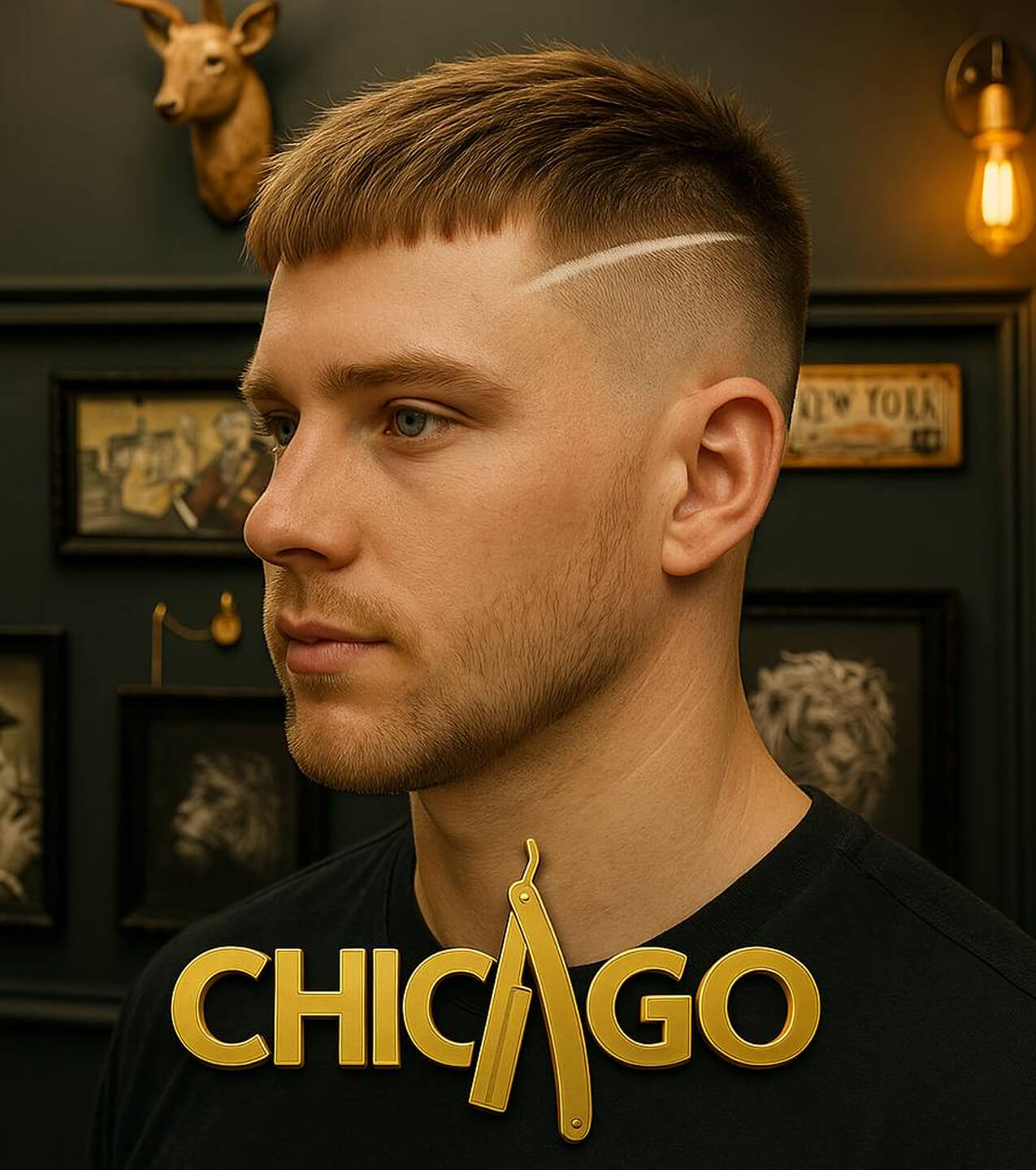 Стрижка Modern Caesar Line — барбершоп CHICAGO, Екатеринбург