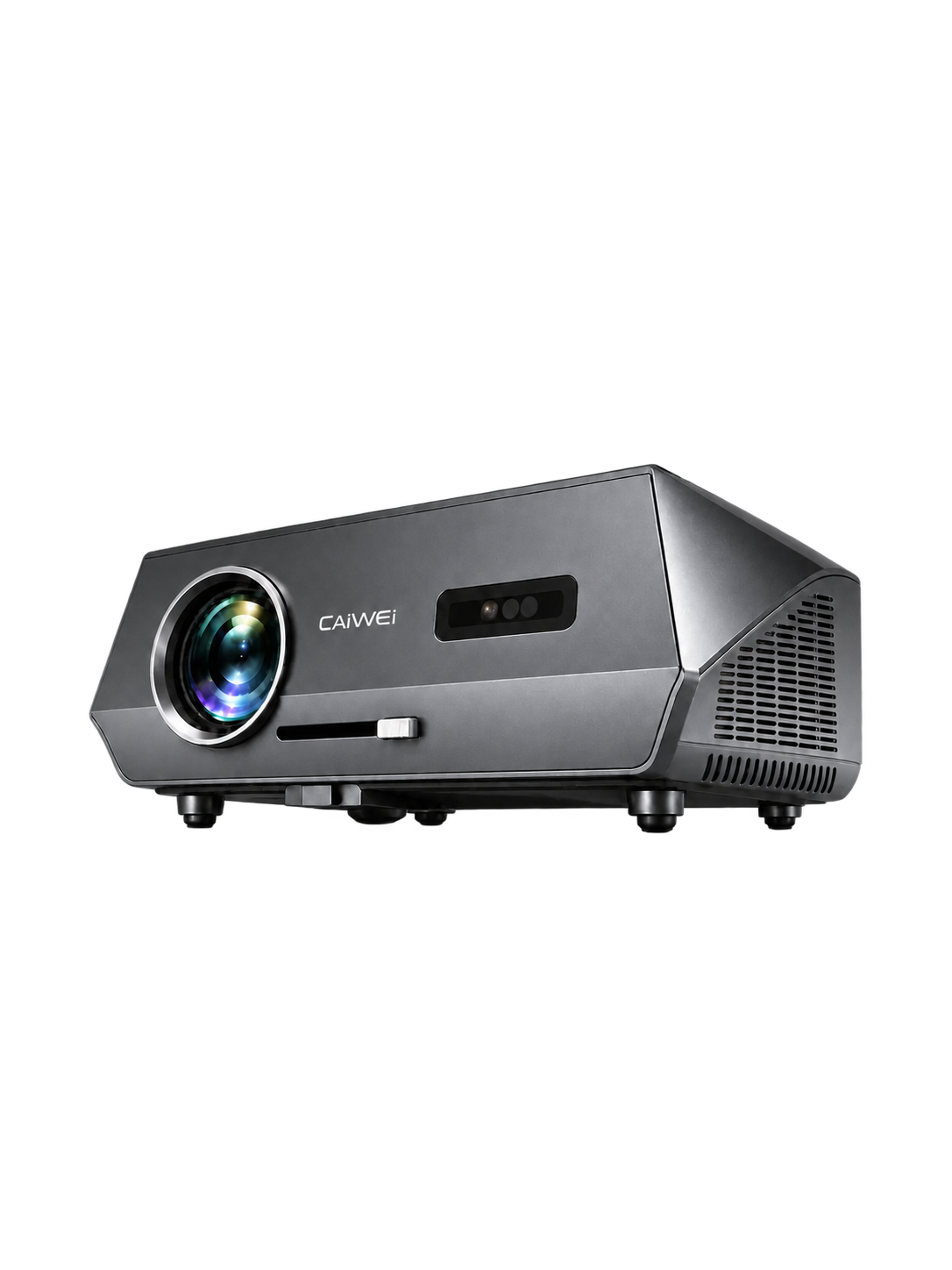 Проектор CAIVVEI LED-444Q4K — вид спереди и сбоку