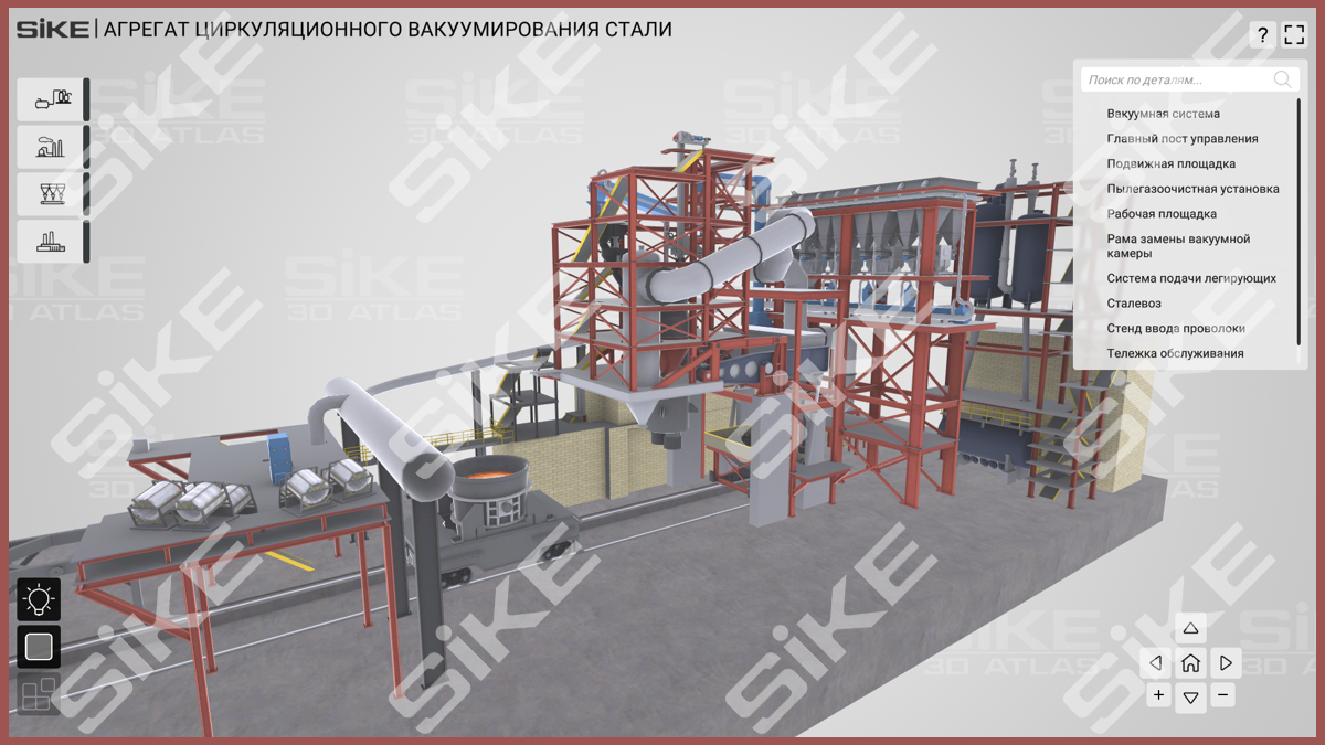 Устройство агрегата вакуумирования стали (АЦВ) — SIKE Интерактивный  тренажер (3D Атлас 2.0) для изучения оборудования