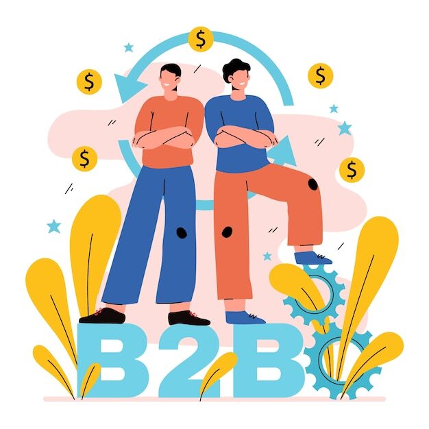 Flat design b2b illustration