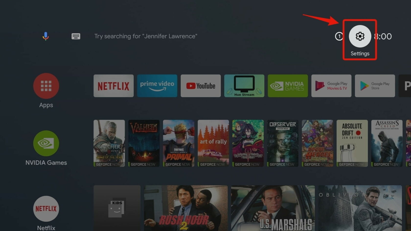 Android tv settings