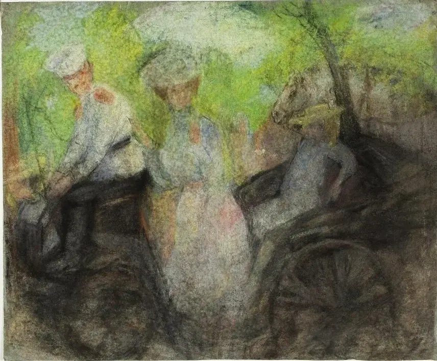 Михаил Ларионов. В коляске. Около 1905–1906. ГМИИ им. А.С. Пушкина. УПРАВИС. 2026