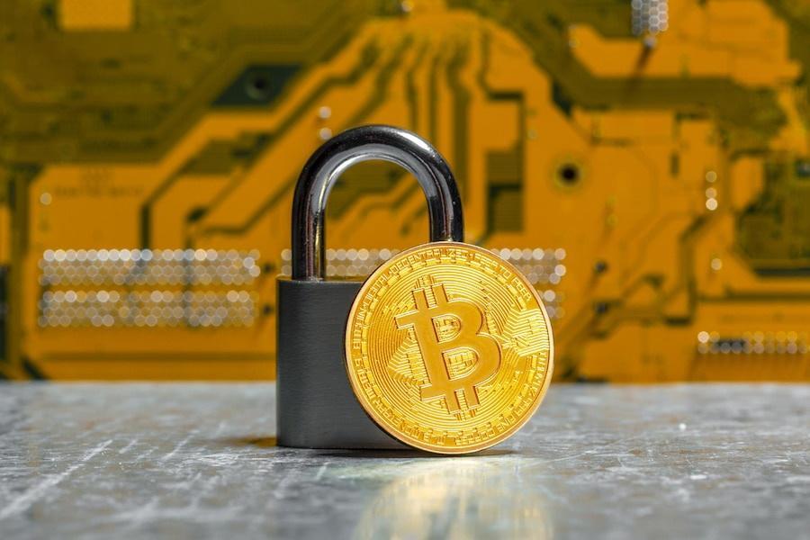 Is BItget Safe? Gold bitcoin and padlock.