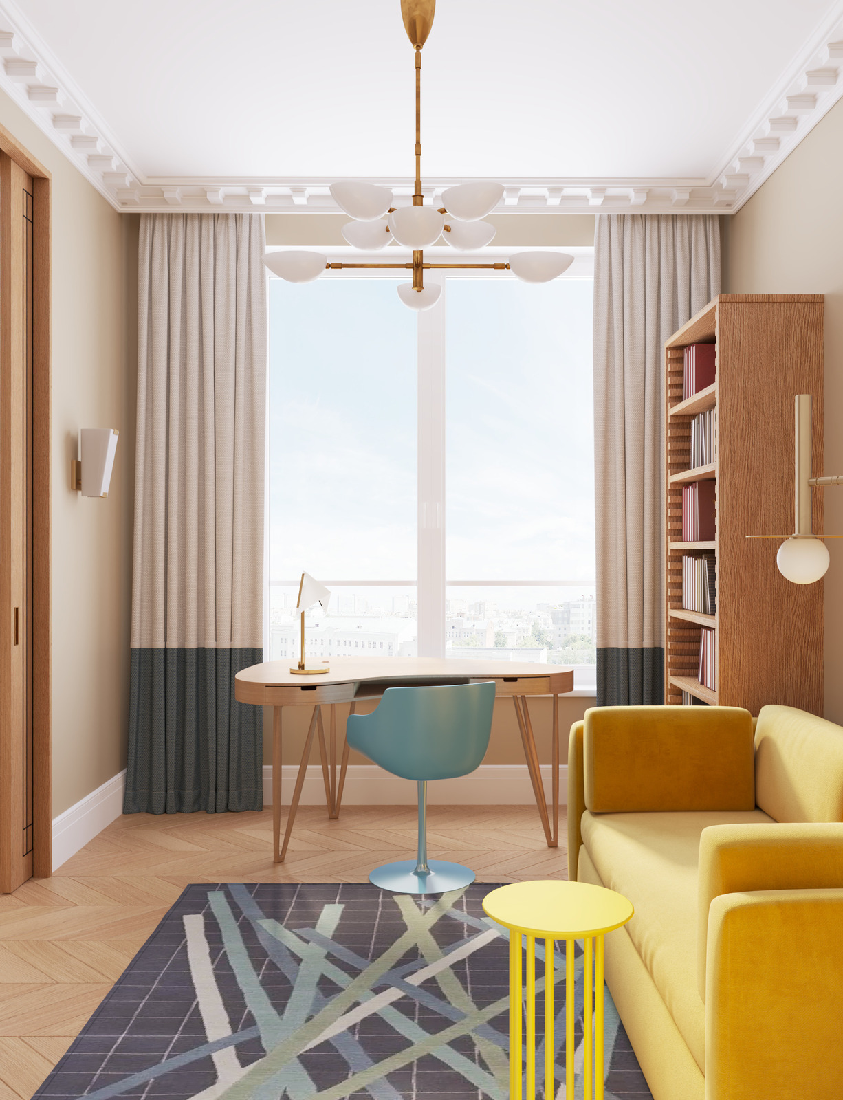 Ковёр Deirdre Dyson, стул MDF Italia, рабочий стол Alias в детской дизайнера Екатерины Фёдоровой