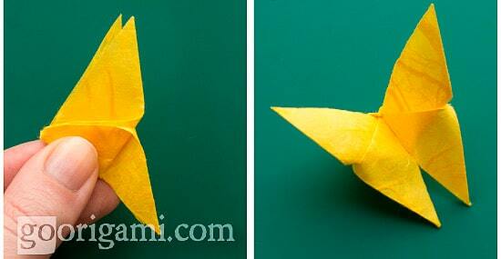Оригами бабочка пошагово: 1 способ
