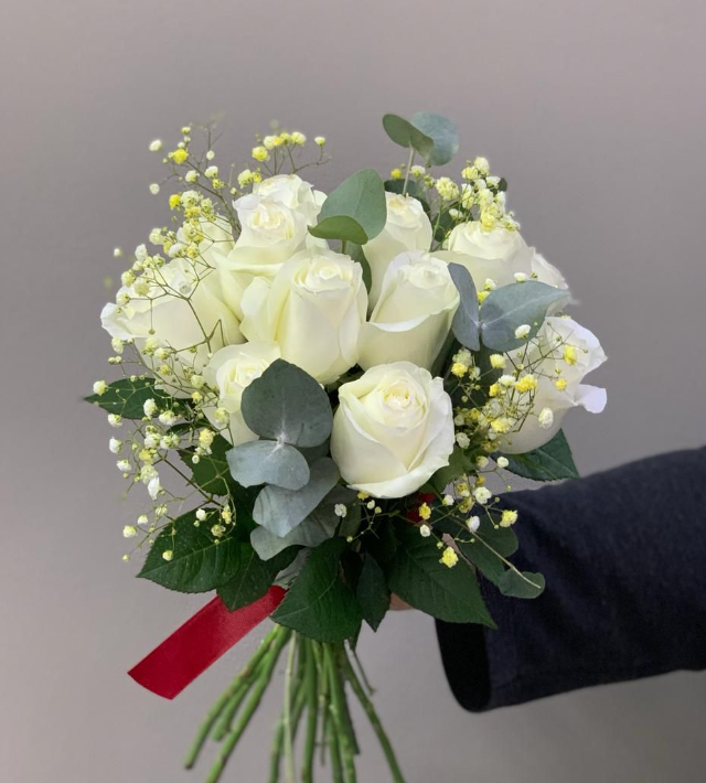 купить белый букет в Астане