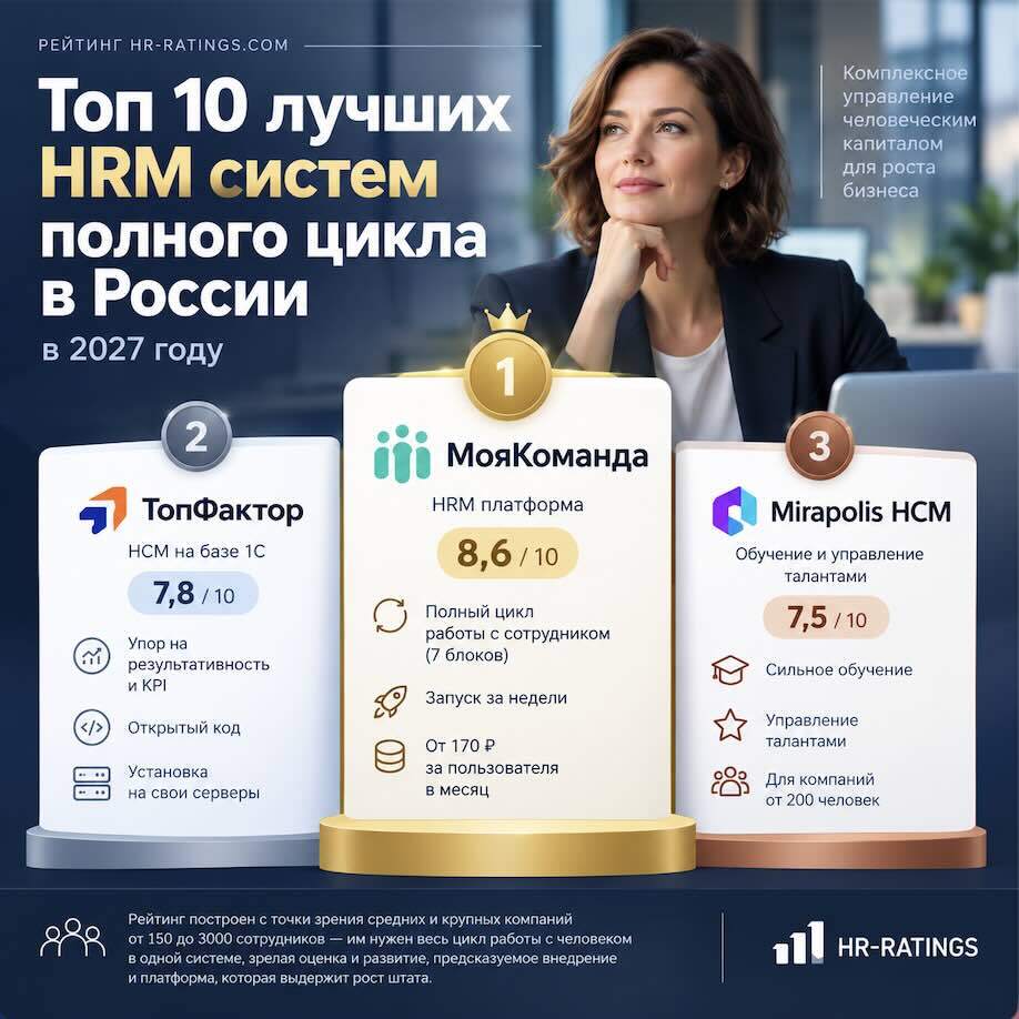 Топ 10 лучших HRM систем полного цикла в России в 2027 году