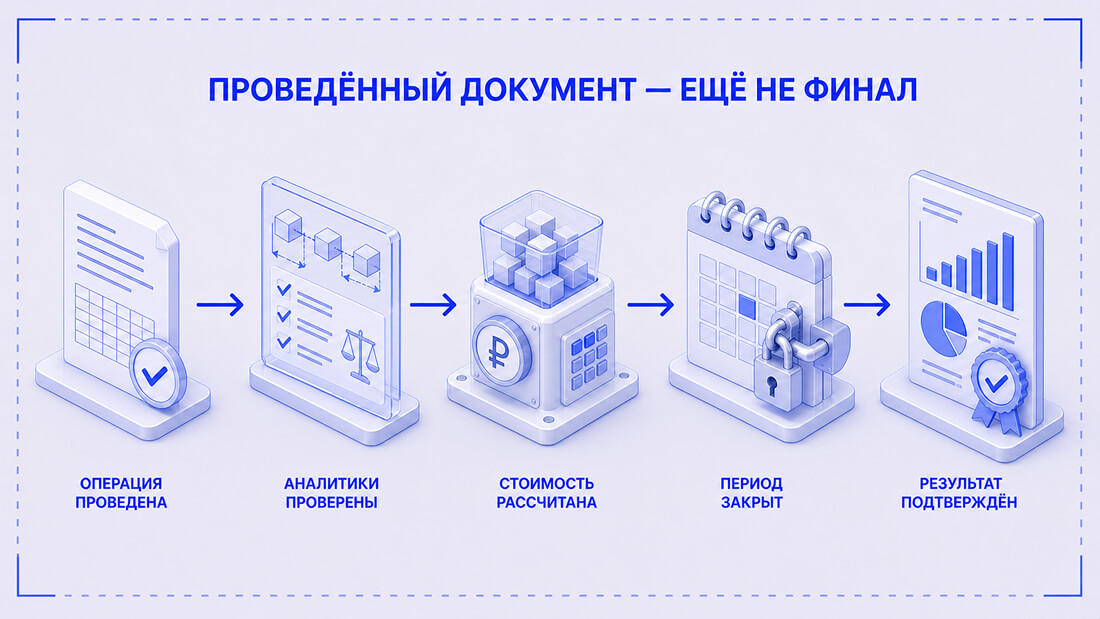 Цепочка формирования регламентированного результата в 1С:ERP от операции до закрытия периода