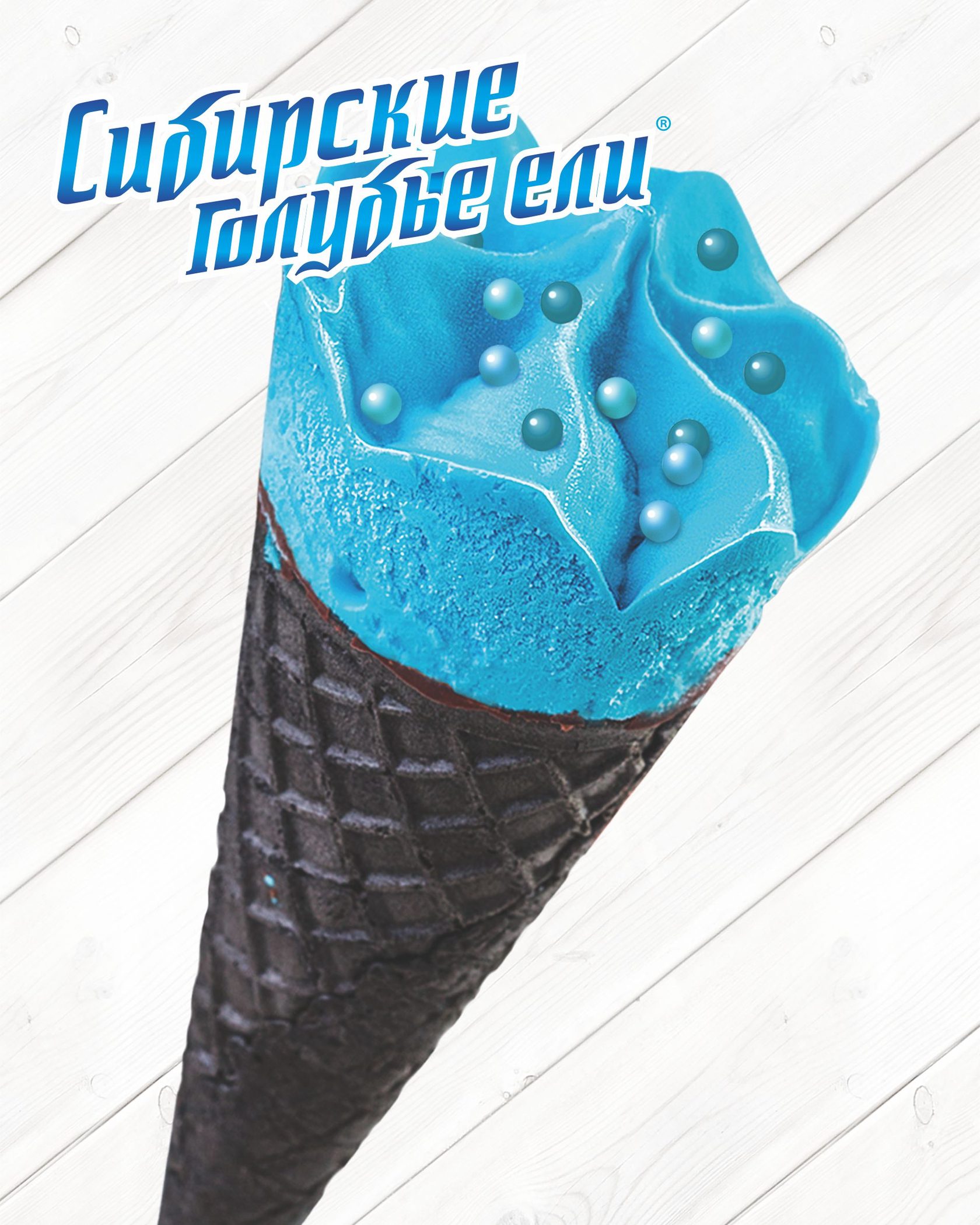 Сибирские голубые ели мороженое