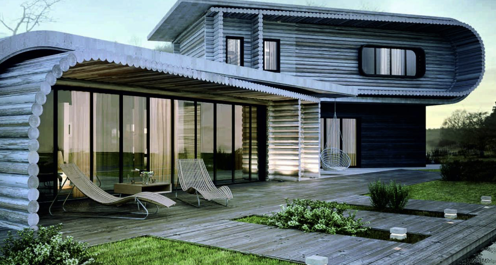 Zr-5 проект. Частный дом одноэтажный. Современный загородный дом. Футуристический дом. Частный дом с многоуровневой крышей.