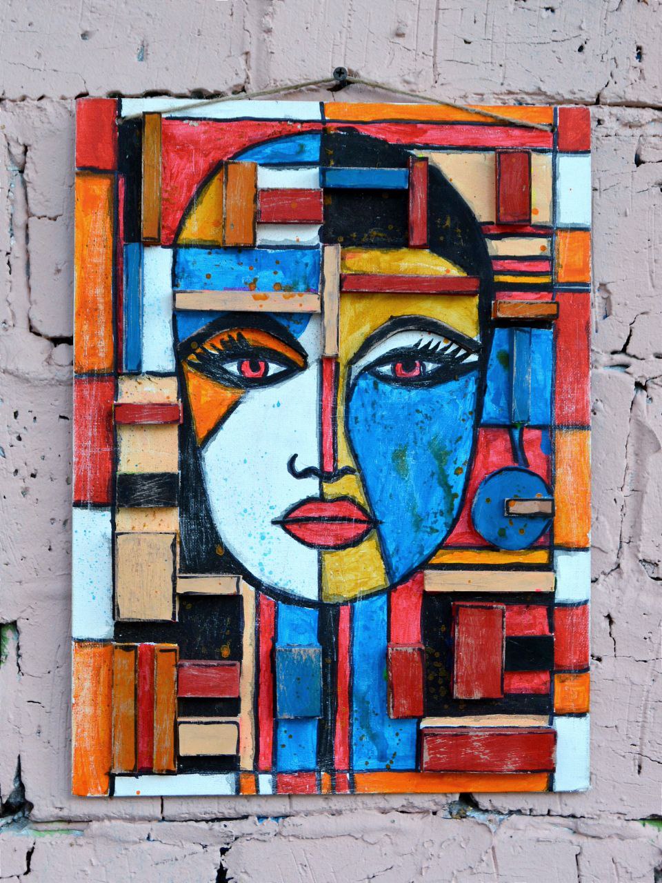 Картина из фактурной кожи мультисенсорная А.МузылевЪ &quot;Гранж Авангард 6&quot;