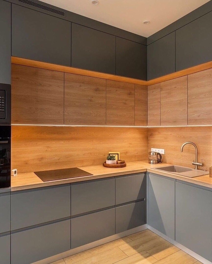 кухни в стиле минимализм угловые в квартире для маленькой кухни