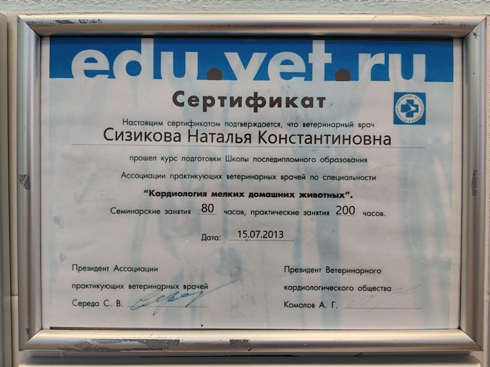 Сертификат об обучении 5
