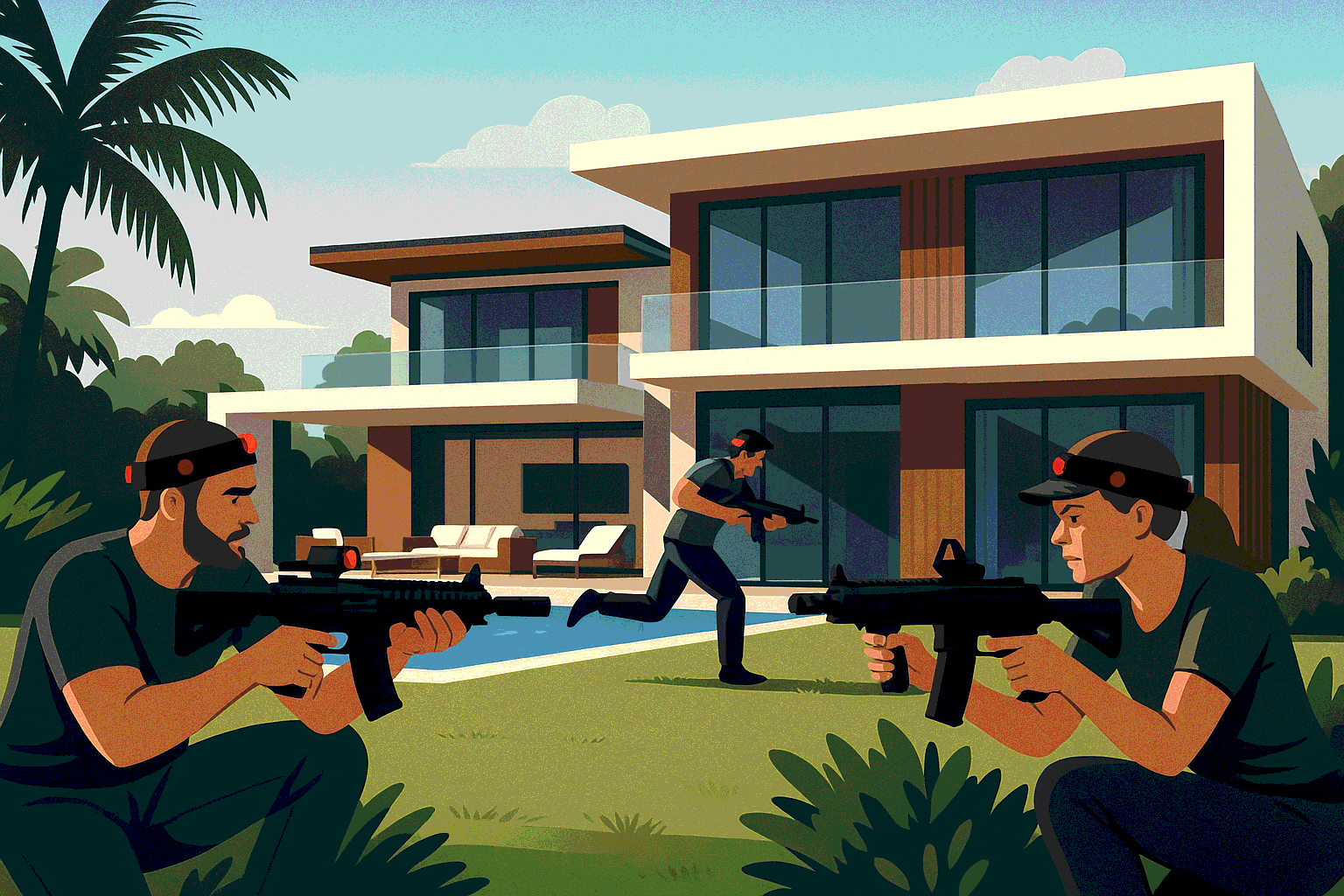 Laser tag in villa