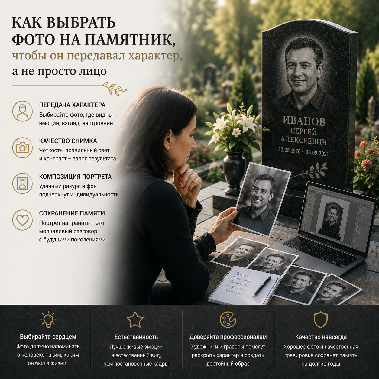 выбрать фото на памятник