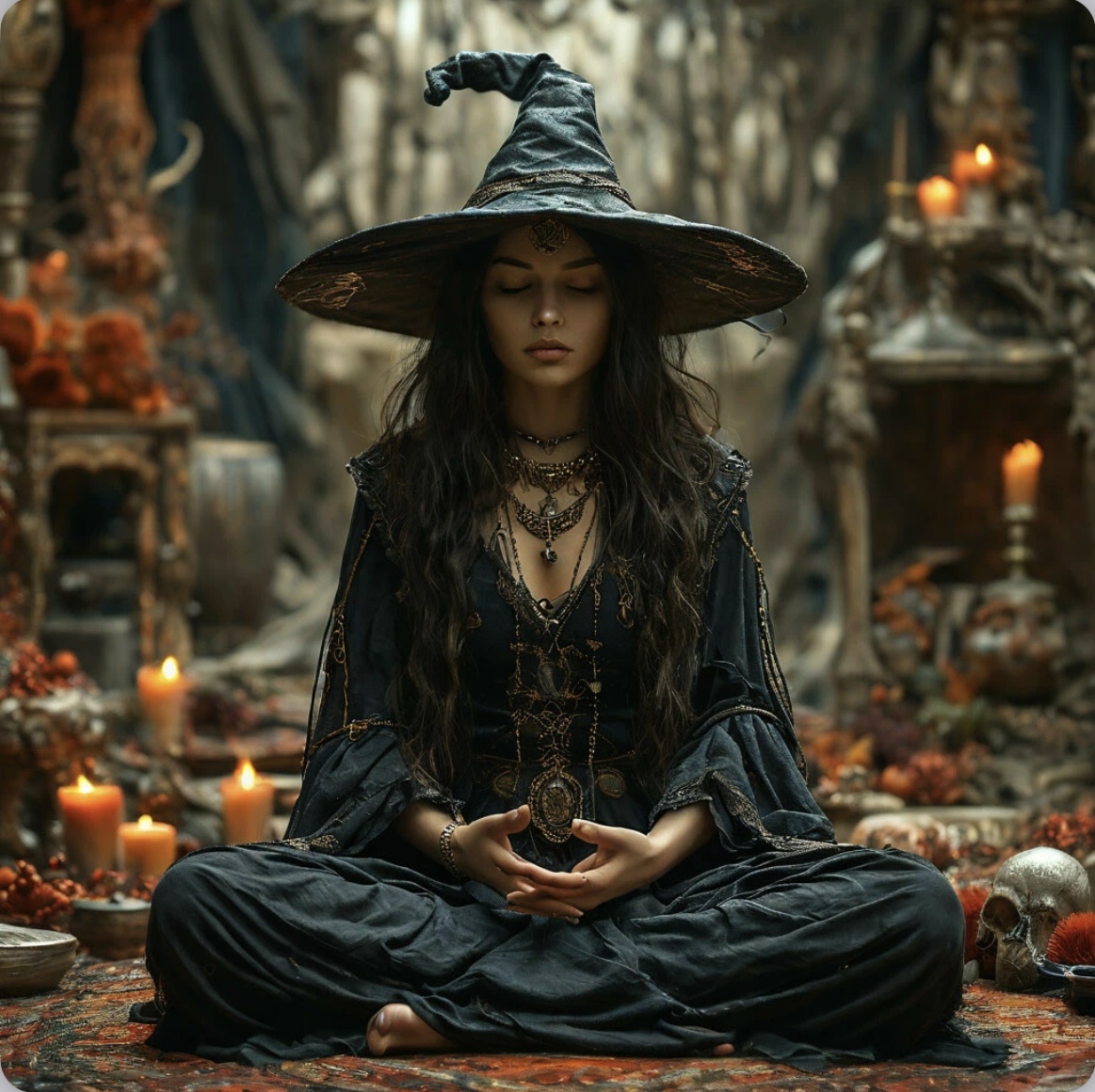 Ведьма медитирует