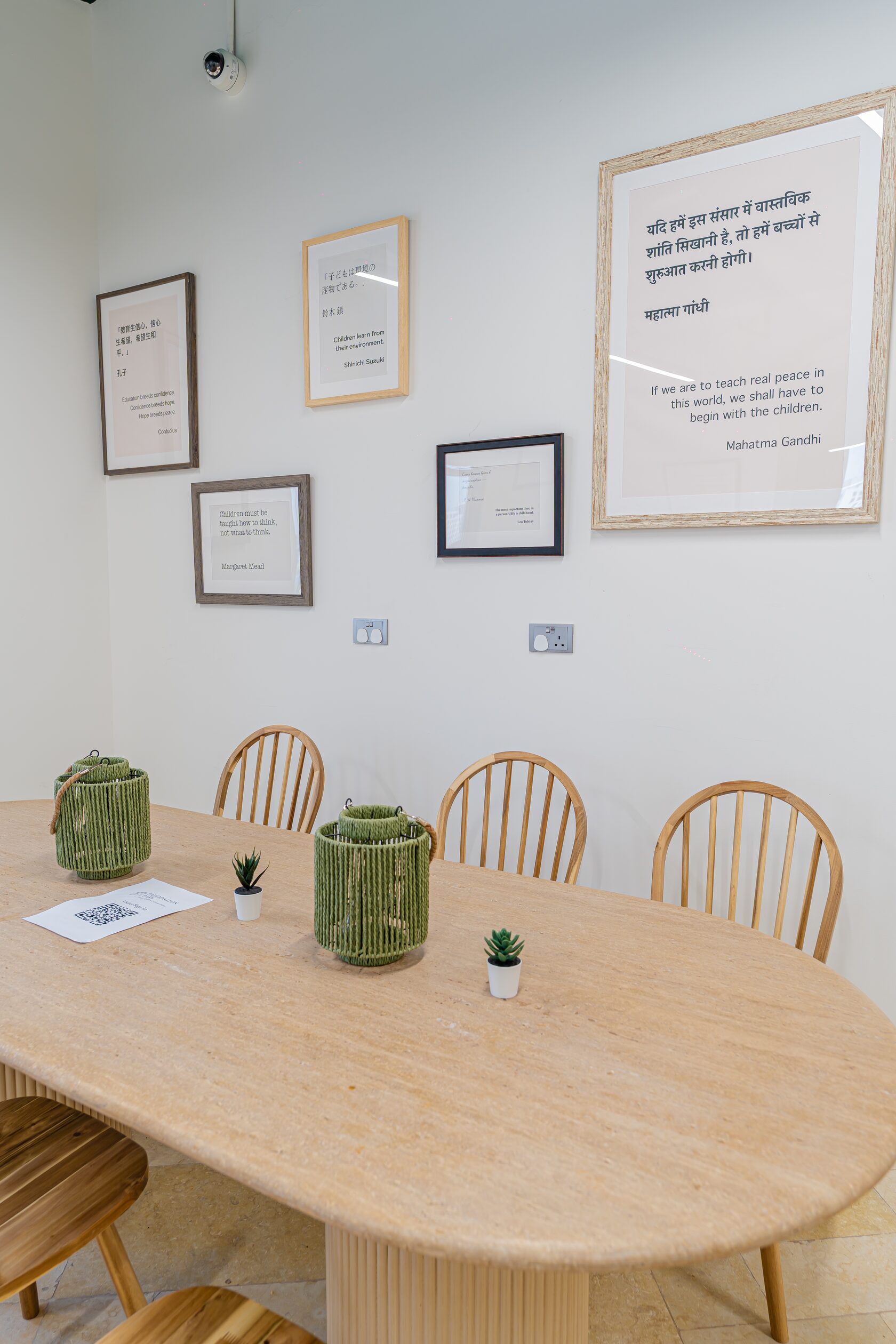 Parent coworking area inside Paddington Park nursery in Arjan Dubai