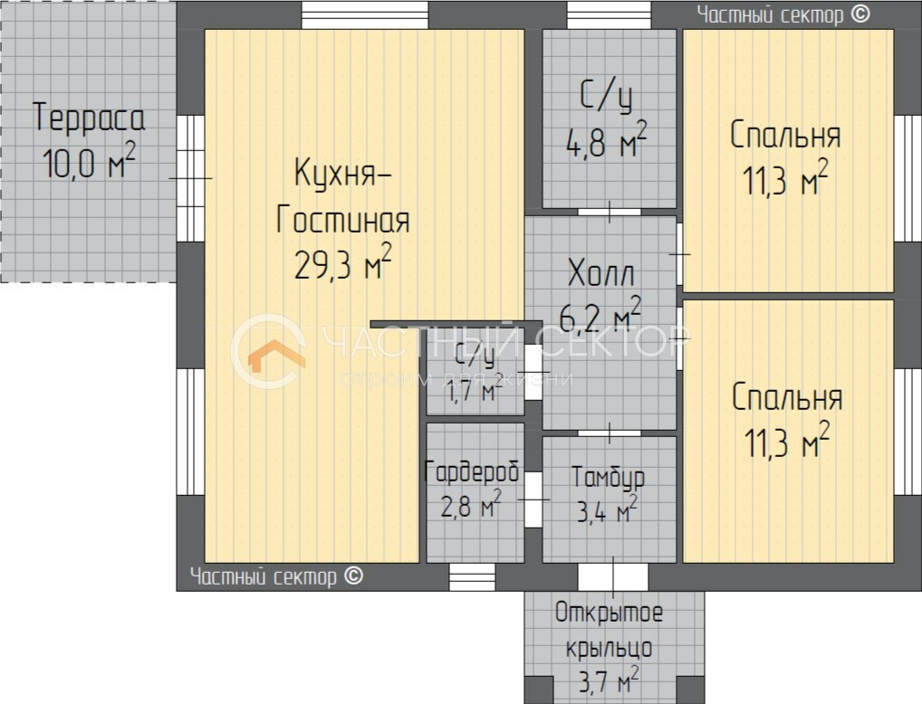 Дом 3 спальни и 3 санузла