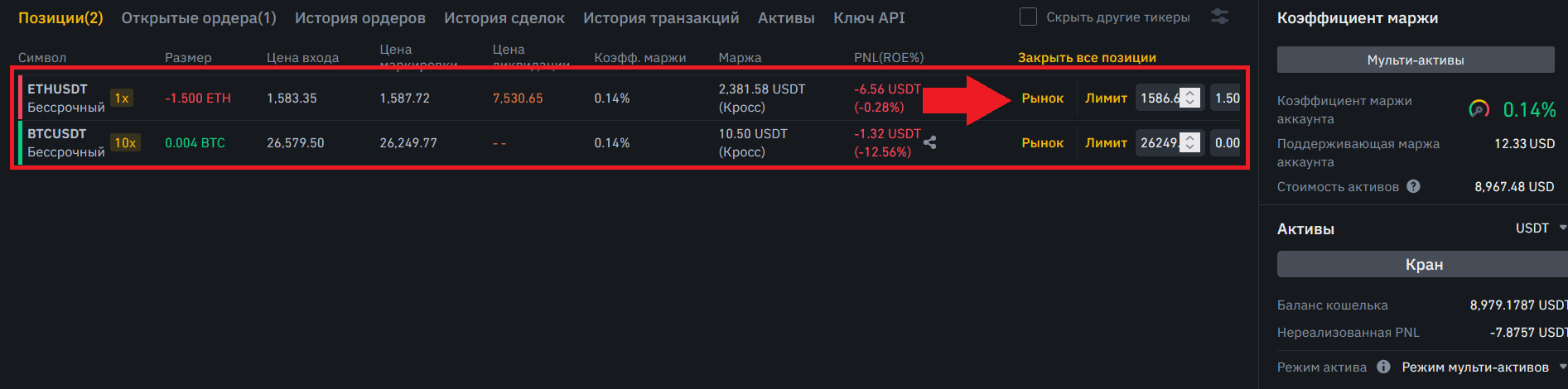 Как торговать в шорт Futures, Binance