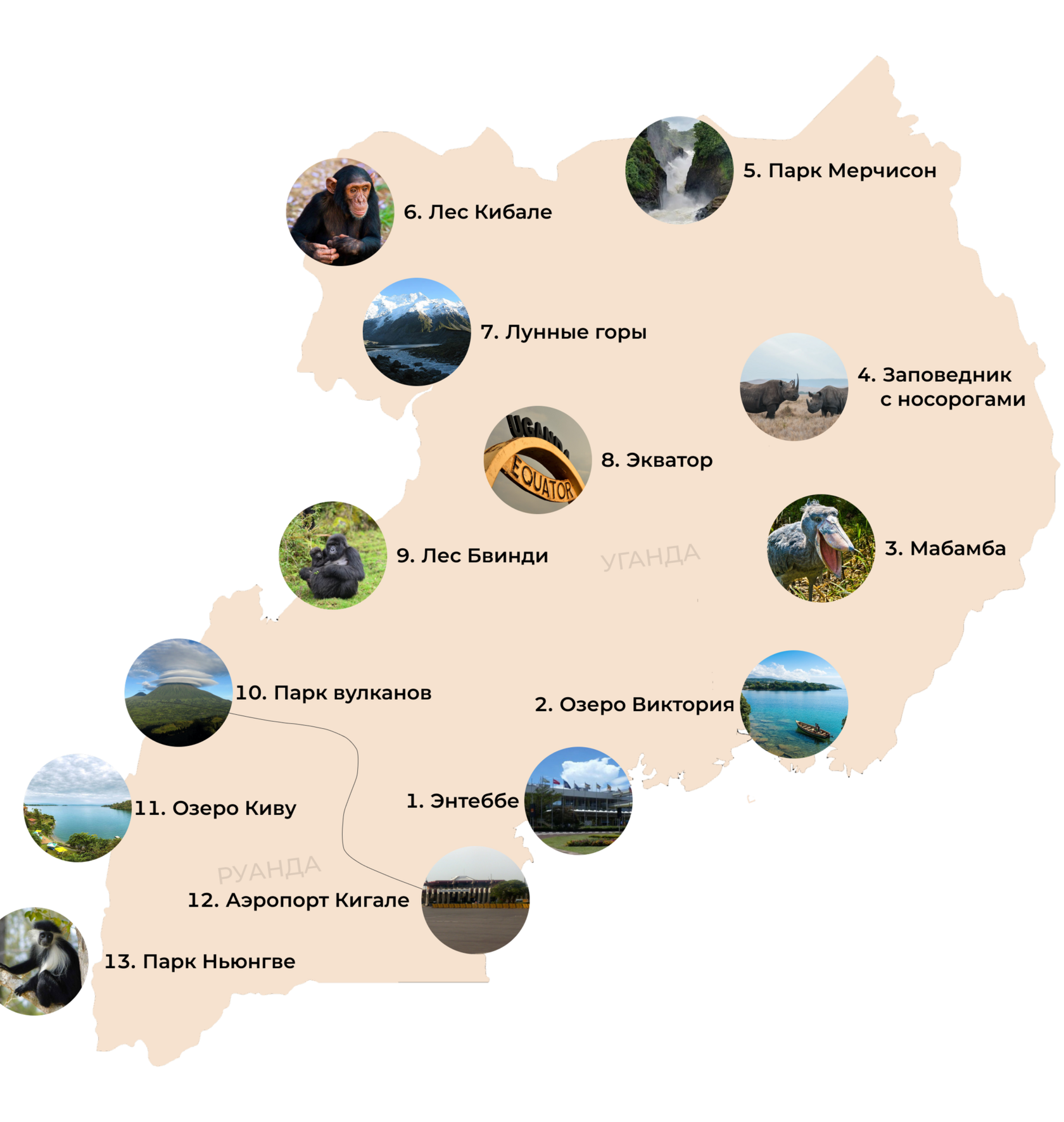 Карта путешествия в ЮАР 2024-2025 - Akuna Matata Trip